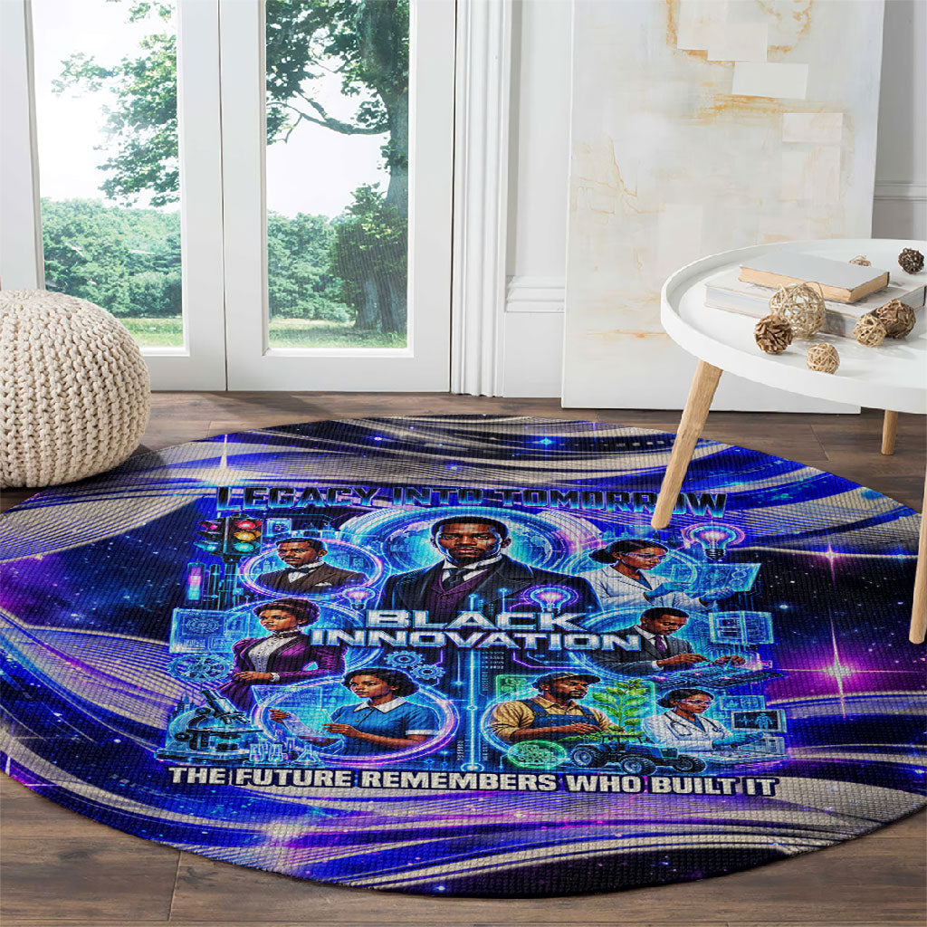 African American Inventions Black Inventors Round Carpet Black Excellence Heritage Tribute - Futuristic Innovation