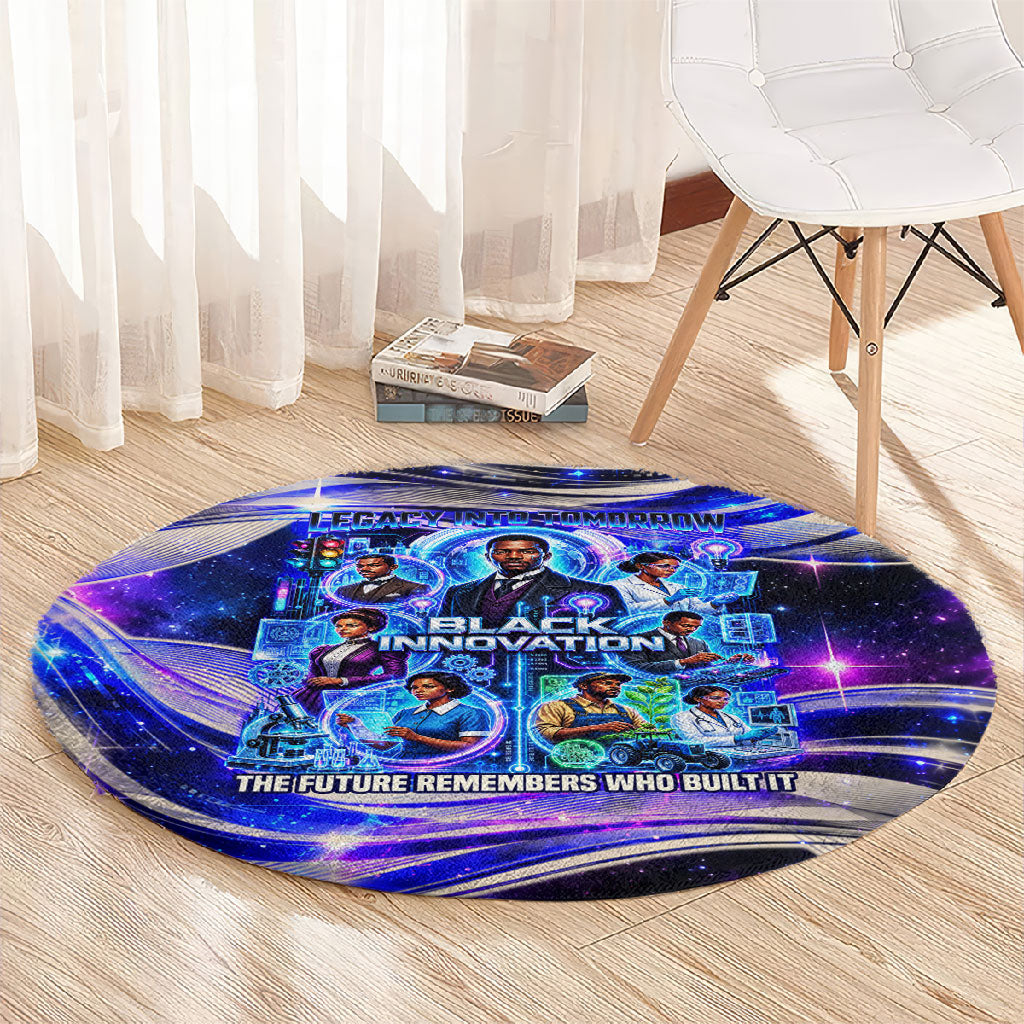 African American Inventions Black Inventors Round Carpet Black Excellence Heritage Tribute - Futuristic Innovation