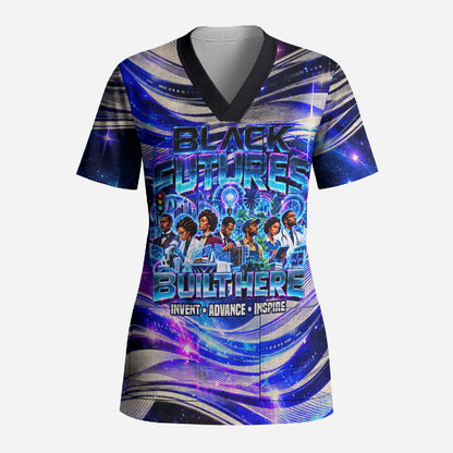 African American Inventions Black Inventors Scrub Top Black Excellence Heritage Tribute - Futuristic Innovation