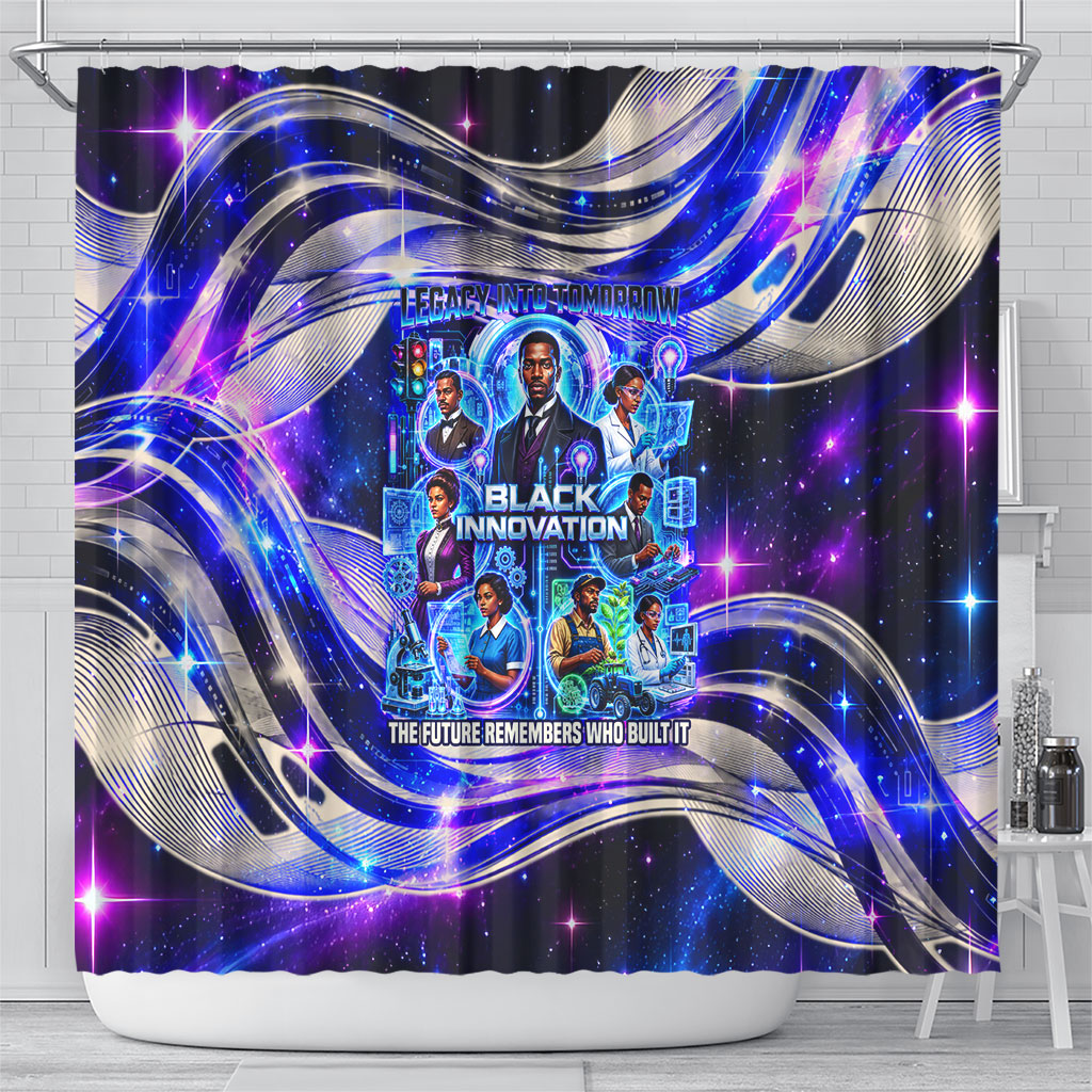 African American Inventions Black Inventors Shower Curtain Black Excellence Heritage Tribute - Futuristic Innovation