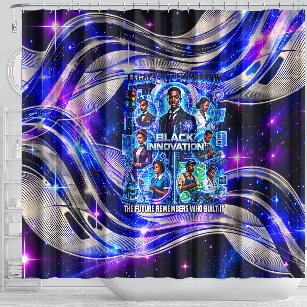 African American Inventions Black Inventors Shower Curtain Black Excellence Heritage Tribute - Futuristic Innovation