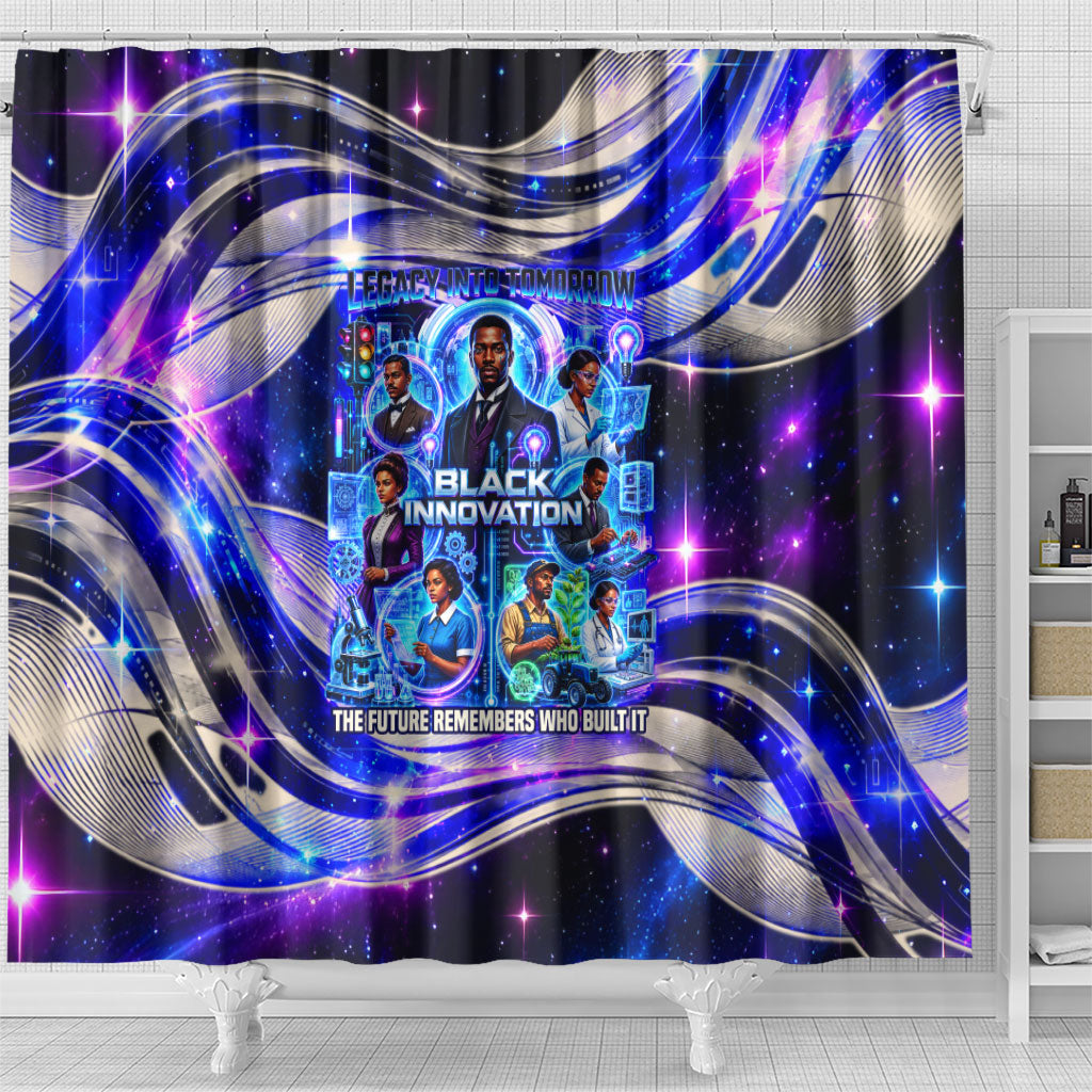 African American Inventions Black Inventors Shower Curtain Black Excellence Heritage Tribute - Futuristic Innovation