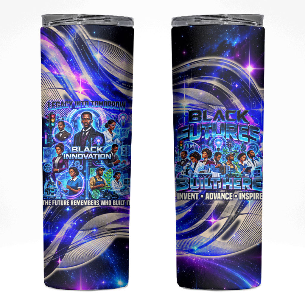 African American Inventions Black Inventors Skinny Tumbler Black Excellence Heritage Tribute - Futuristic Innovation