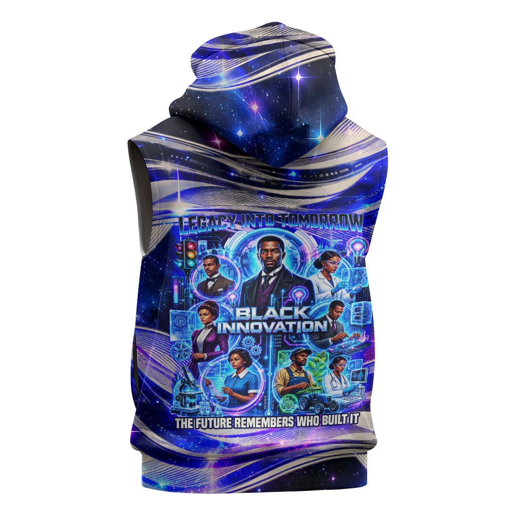 African American Inventions Black Inventors Sleeveless Hoodie Black Excellence Heritage Tribute - Futuristic Innovation