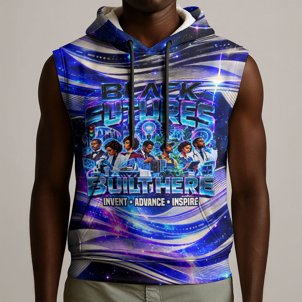African American Inventions Black Inventors Sleeveless Hoodie Black Excellence Heritage Tribute - Futuristic Innovation