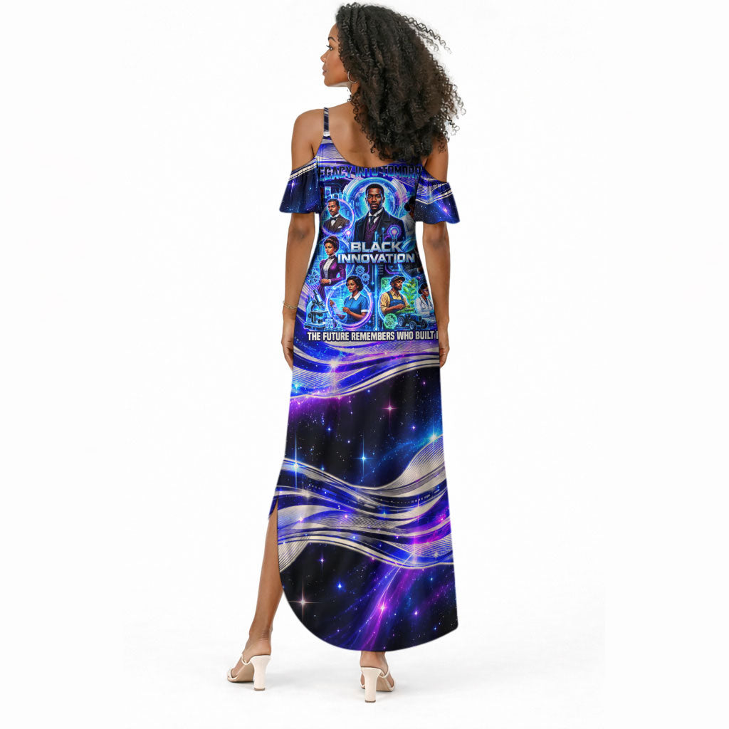 African American Inventions Black Inventors Summer Maxi Dress Black Excellence Heritage Tribute - Futuristic Innovation