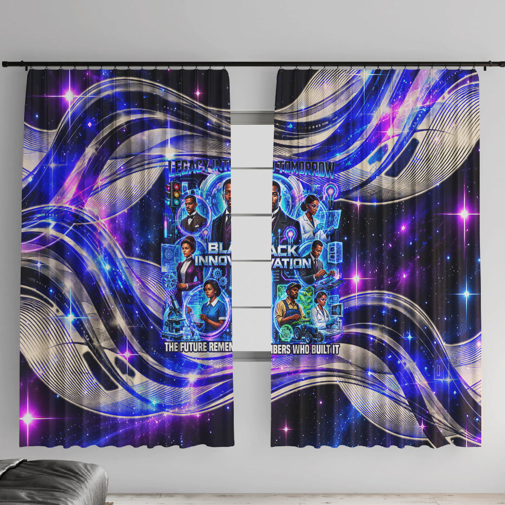 African American Inventions Black Inventors Window Curtain Black Excellence Heritage Tribute - Futuristic Innovation