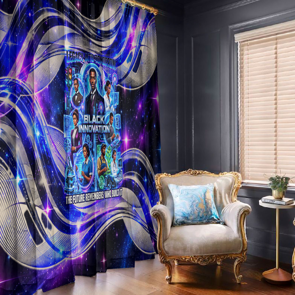 African American Inventions Black Inventors Window Curtain Black Excellence Heritage Tribute - Futuristic Innovation