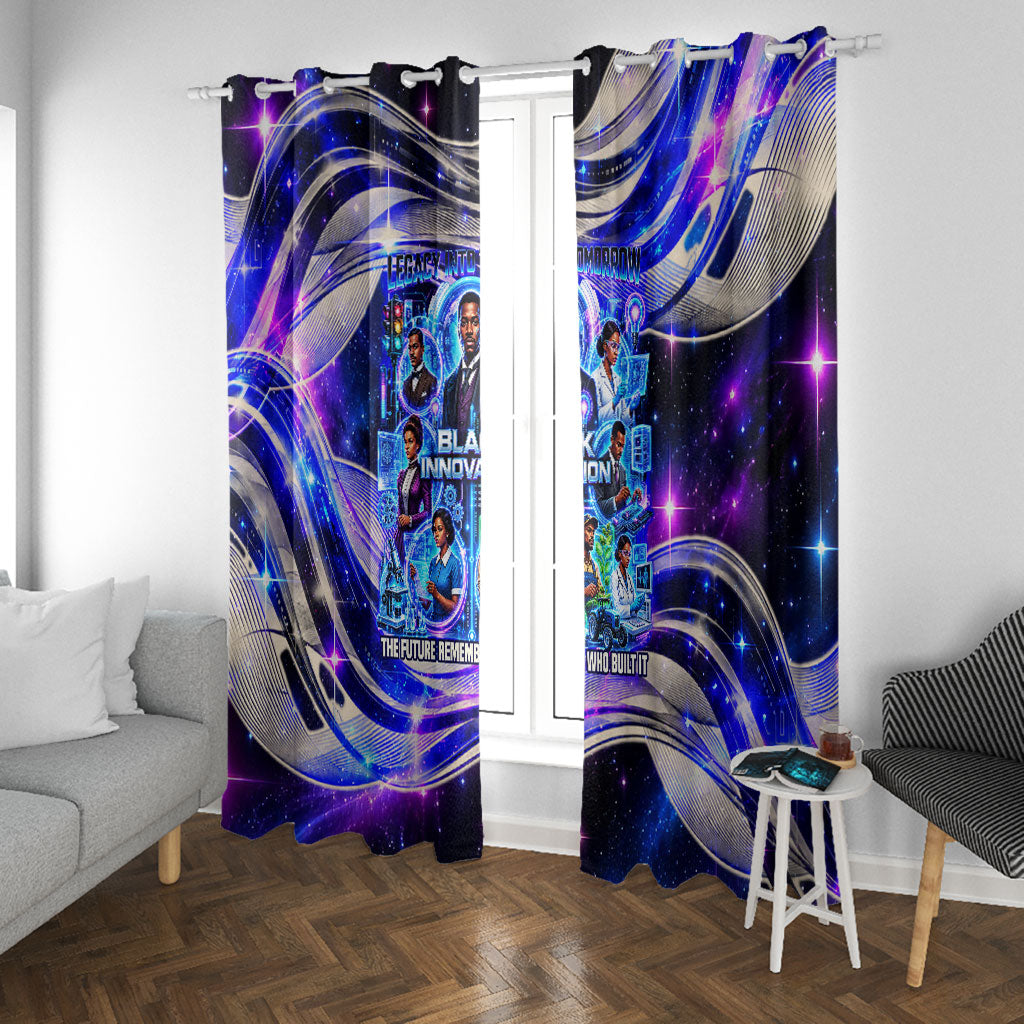 African American Inventions Black Inventors Window Curtain Black Excellence Heritage Tribute - Futuristic Innovation