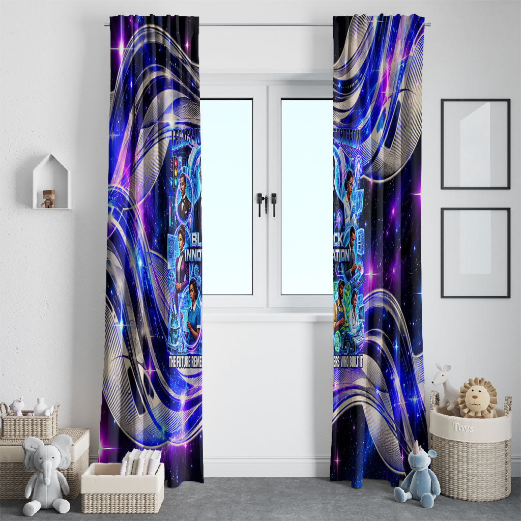 African American Inventions Black Inventors Window Curtain Black Excellence Heritage Tribute - Futuristic Innovation