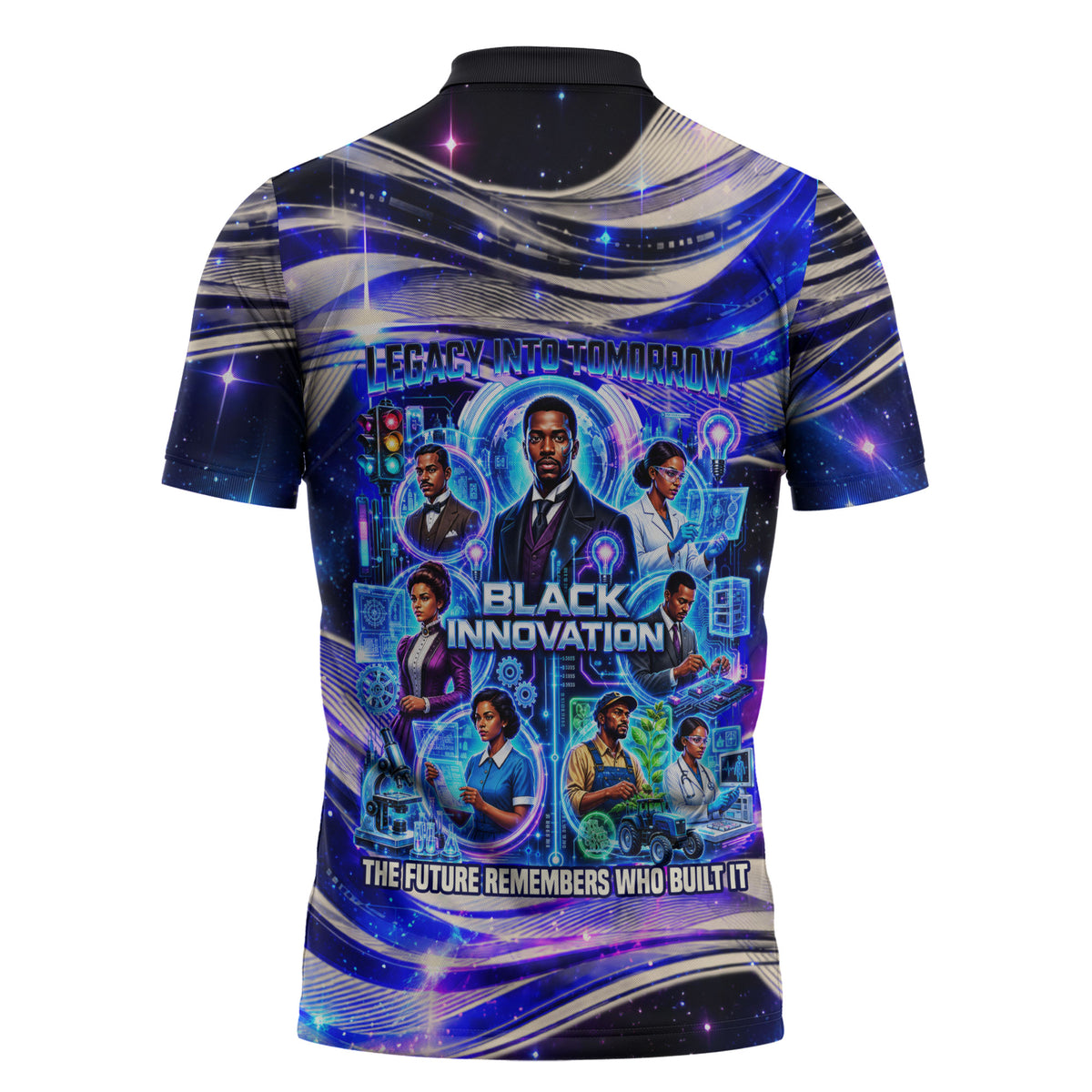 African American Inventions Black Inventors Zipper Polo Shirt Black Excellence Heritage Tribute - Futuristic Innovation