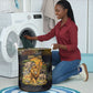 African Wildlife Heart Laundry Basket Safari Sunset Lion Elephant Giraffe Tribal Pattern