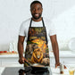 African Wildlife Heart Apron Safari Sunset Lion Elephant Giraffe Tribal Pattern