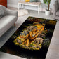 African Wildlife Heart Area Rug Safari Sunset Lion Elephant Giraffe Tribal Pattern