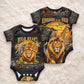 African Wildlife Heart Baby Onesie Safari Sunset Lion Elephant Giraffe Tribal Pattern