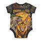 African Wildlife Heart Baby Onesie Safari Sunset Lion Elephant Giraffe Tribal Pattern