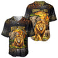 African Wildlife Heart Baseball Jersey Safari Sunset Lion Elephant Giraffe Tribal Pattern