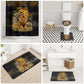 African Wildlife Heart Bathroom Set Safari Sunset Lion Elephant Giraffe Tribal Pattern