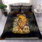African Wildlife Heart Bedding Set Safari Sunset Lion Elephant Giraffe Tribal Pattern