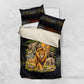 African Wildlife Heart Bedding Set Safari Sunset Lion Elephant Giraffe Tribal Pattern