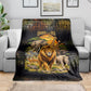 African Wildlife Heart Blanket Safari Sunset Lion Elephant Giraffe Tribal Pattern