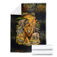 African Wildlife Heart Blanket Safari Sunset Lion Elephant Giraffe Tribal Pattern