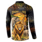 African Wildlife Heart Button Sweatshirt Safari Sunset Lion Elephant Giraffe Tribal Pattern