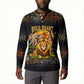 African Wildlife Heart Button Sweatshirt Safari Sunset Lion Elephant Giraffe Tribal Pattern