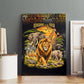 African Wildlife Heart Canvas Wall Art Safari Sunset Lion Elephant Giraffe Tribal Pattern