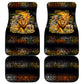 African Wildlife Heart Car Mats Safari Sunset Lion Elephant Giraffe Tribal Pattern