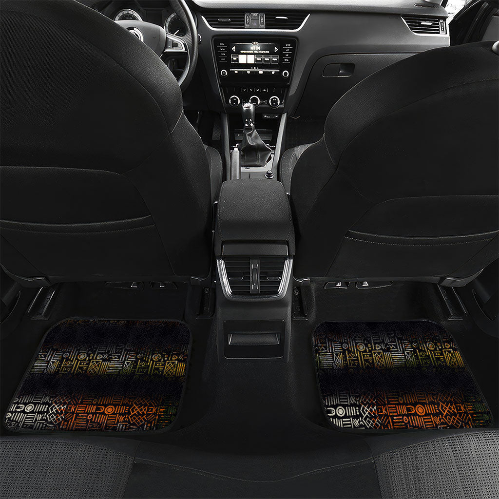 African Wildlife Heart Car Mats Safari Sunset Lion Elephant Giraffe Tribal Pattern