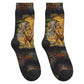 African Wildlife Heart Crew Socks Safari Sunset Lion Elephant Giraffe Tribal Pattern