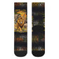 African Wildlife Heart Crew Socks Safari Sunset Lion Elephant Giraffe Tribal Pattern