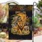 African Wildlife Heart Garden Flag Safari Sunset Lion Elephant Giraffe Tribal Pattern