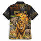 African Wildlife Heart Hawaiian Shirt Safari Sunset Lion Elephant Giraffe Tribal Pattern