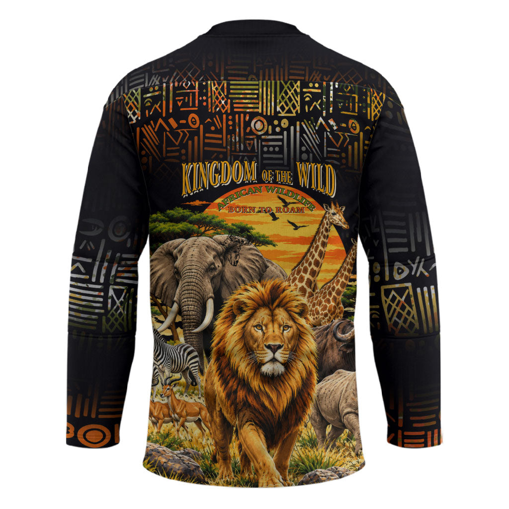 African Wildlife Heart Hockey Jersey Safari Sunset Lion Elephant ...