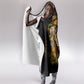 African Wildlife Heart Hooded Blanket Safari Sunset Lion Elephant Giraffe Tribal Pattern