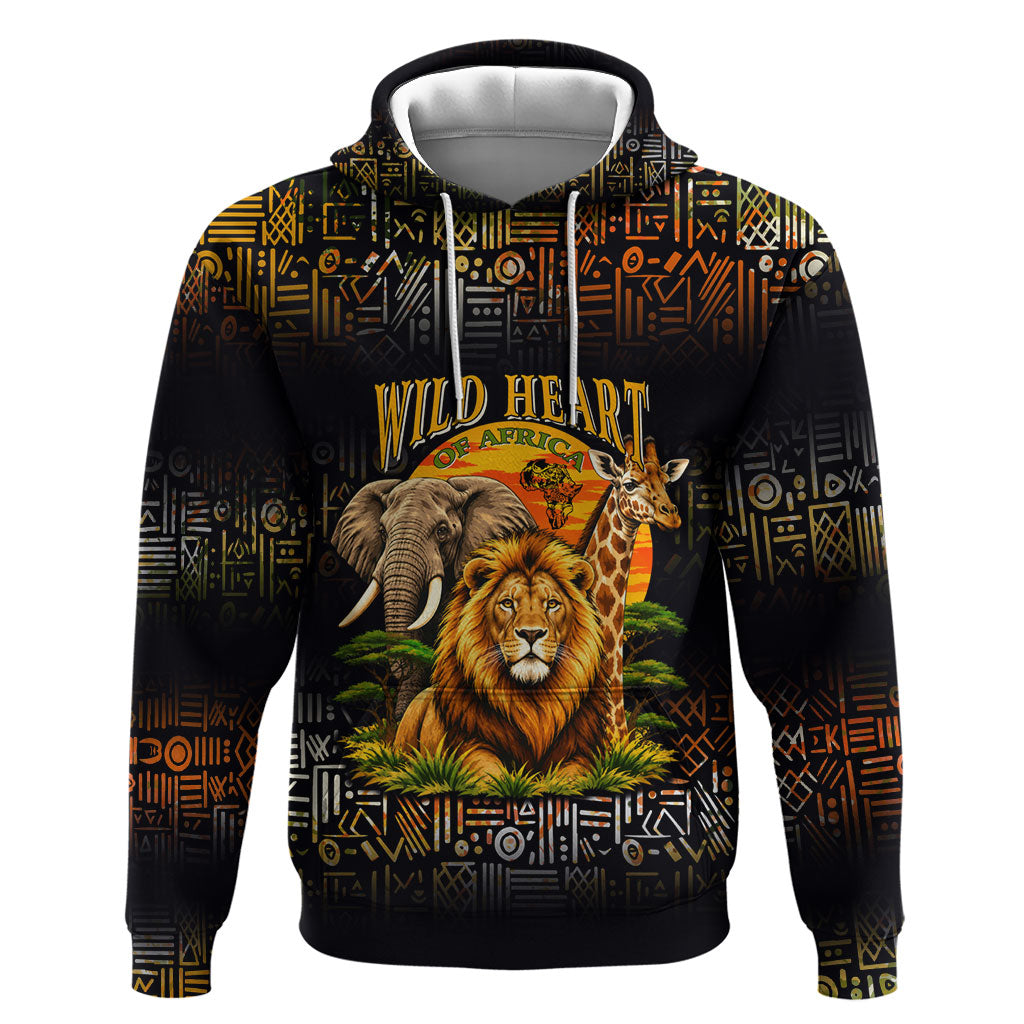 African Wildlife Heart Hoodie Safari Sunset Lion Elephant Giraffe ...