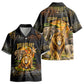 African Wildlife Heart Kid Hawaiian Shirt Safari Sunset Lion Elephant Giraffe Tribal Pattern