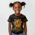 African Wildlife Heart Kid T shirt Safari Sunset Lion Elephant Giraffe Tribal Pattern