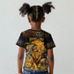 African Wildlife Heart Kid T shirt Safari Sunset Lion Elephant Giraffe Tribal Pattern