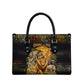 African Wildlife Heart Leather Bag Safari Sunset Lion Elephant Giraffe Tribal Pattern