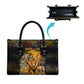African Wildlife Heart Leather Bag Safari Sunset Lion Elephant Giraffe Tribal Pattern