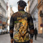 African Wildlife Heart Long Sleeve Button Shirt Safari Sunset Lion Elephant Giraffe Tribal Pattern