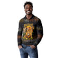 African Wildlife Heart Long Sleeve Polo Shirt Safari Sunset Lion Elephant Giraffe Tribal Pattern