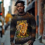 African Wildlife Heart Long Sleeve Shirt Safari Sunset Lion Elephant Giraffe Tribal Pattern