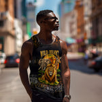 African Wildlife Heart Men Tank Top Safari Sunset Lion Elephant Giraffe Tribal Pattern