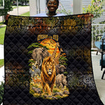 African Wildlife Heart Quilt Safari Sunset Lion Elephant Giraffe Tribal Pattern