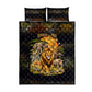 African Wildlife Heart Quilt Bed Set Safari Sunset Lion Elephant Giraffe Tribal Pattern