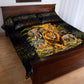 African Wildlife Heart Quilt Bed Set Safari Sunset Lion Elephant Giraffe Tribal Pattern